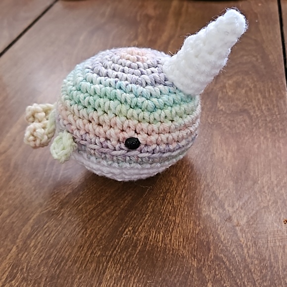 Crochet Pastel Narwhal Amigurumi - Picture 14 of 16